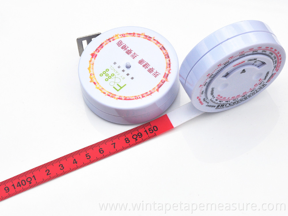 Professional promotional medical health care body product bmi tape measuring gift item paint company names with high quality